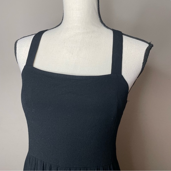 Madewell Smocked Crop Wide Leg Jumpsuit in True Black 2 H1084 - Picture 7 of 16